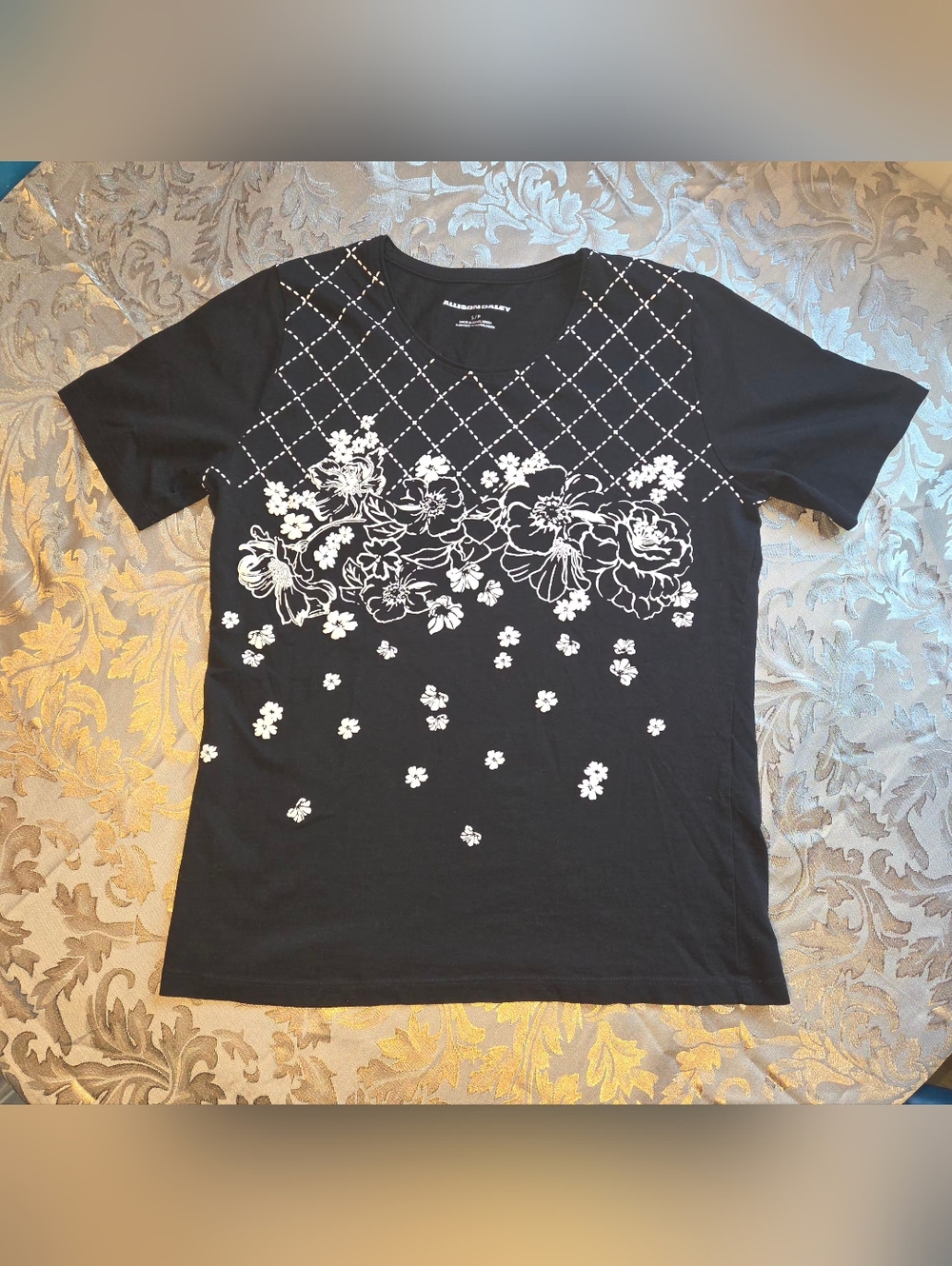 Allison Daley Floral Black Tee Shirt